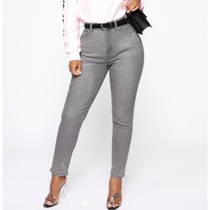 Fashion Nova Adore Me High Rose Jeans Grey